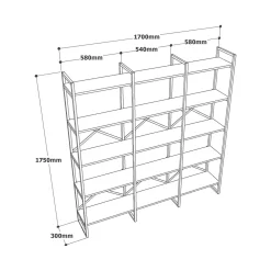 Libreria verticale bianca e oro 170x175h cm - Gauro