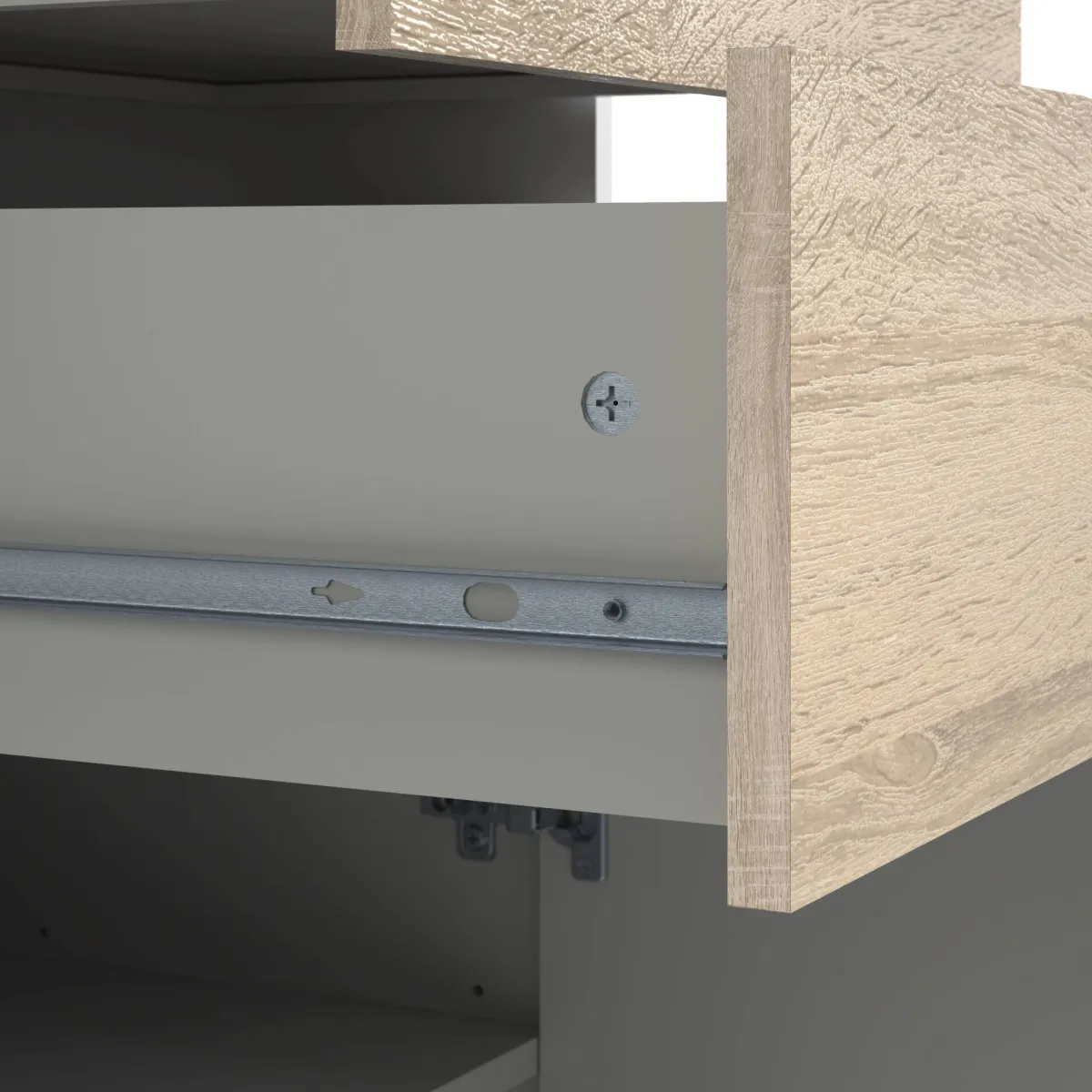 Librerie > Dmora Libreria verticale bianca e quercia 50x171h cm - Assesor Marrone, Bianco Quercia