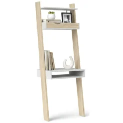 Libreria verticale bianca e quercia 65x180h cm - Aviv