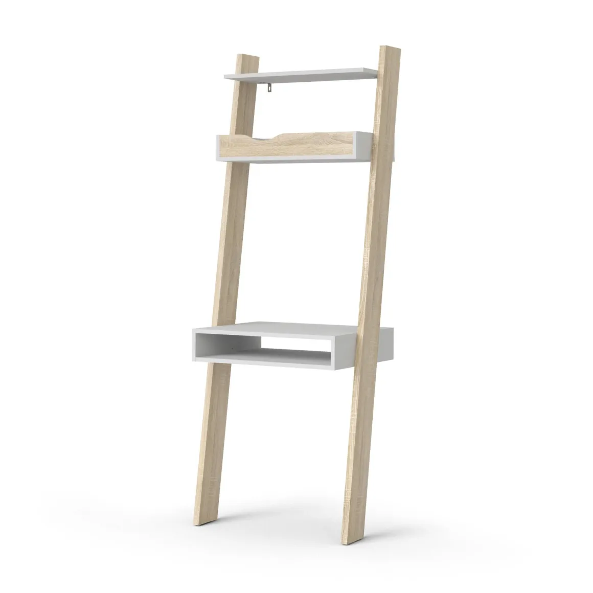 Libreria verticale bianca e quercia 65x180h cm - Aviv