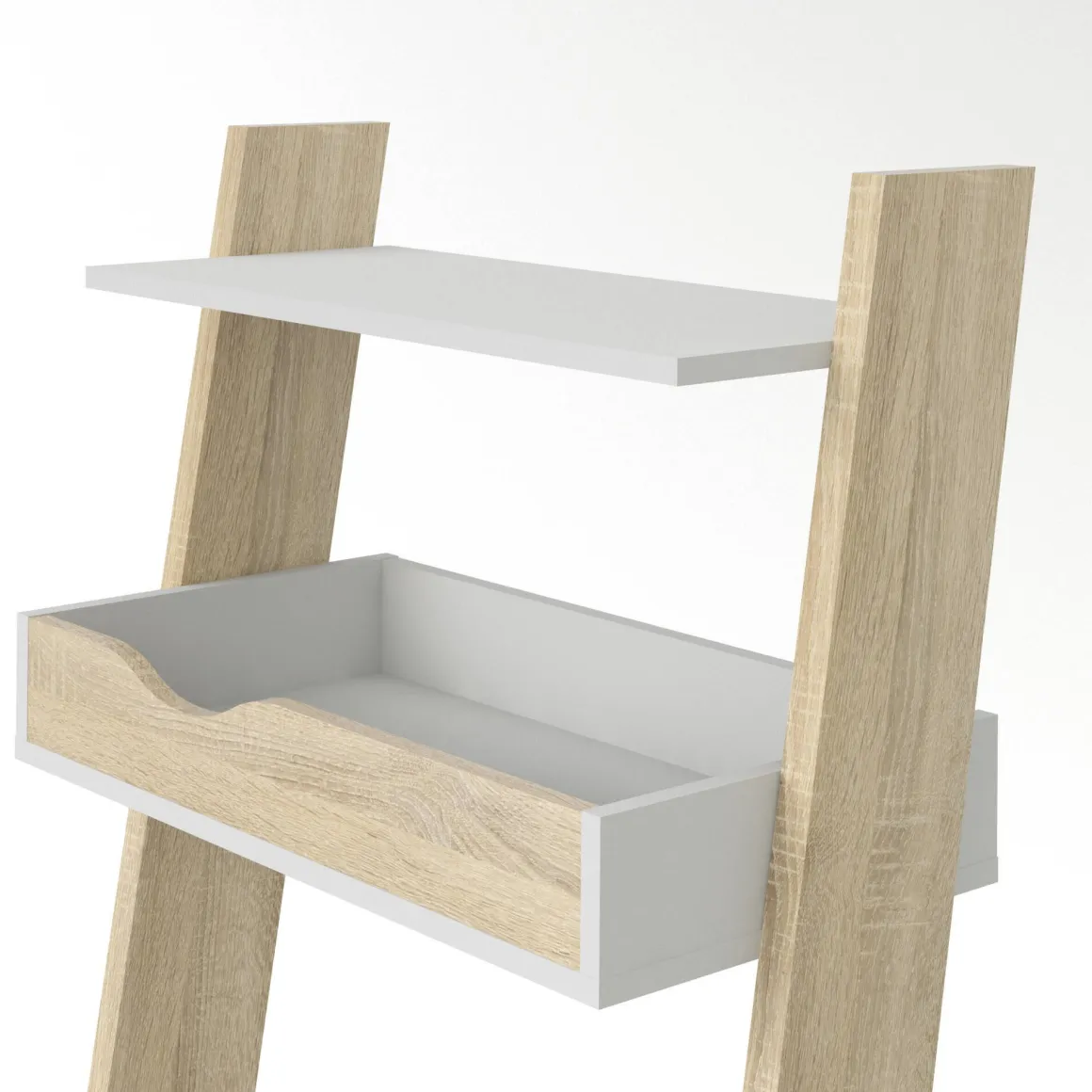 Libreria verticale bianca e quercia 65x180h cm - Aviv