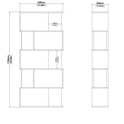 Libreria verticale cemento e bianca 80x173h cm - Arg