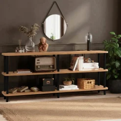 Libreria verticale nera e quercia 180x74h cm - Thuja