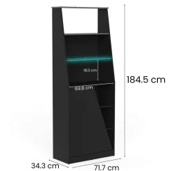 Libreria verticale nera 71x184h cm - Avena