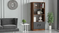 Libreria verticale noce e antracite 63x140h cm - Patty