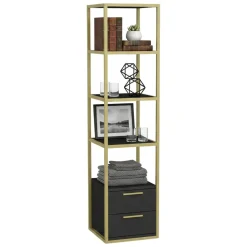 Libreria verticale oro e antracite 39x169h cm - Arsim