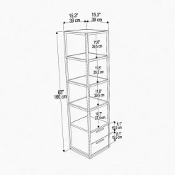 Libreria verticale oro e antracite 39x169h cm - Arsim