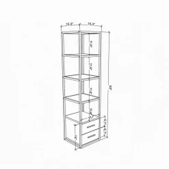 Librerie|Ufficio > Dmora Libreria verticale oro e quercia 39x169h cm - Arsim Marrone, Oro Quercia