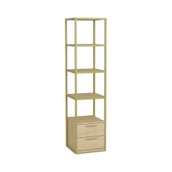 Librerie|Ufficio > Dmora Libreria verticale oro e quercia 39x169h cm - Arsim Marrone, Oro Quercia