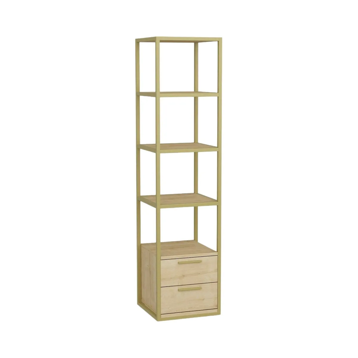 Librerie|Ufficio > Dmora Libreria verticale oro e quercia 39x169h cm - Arsim Marrone, Oro Quercia