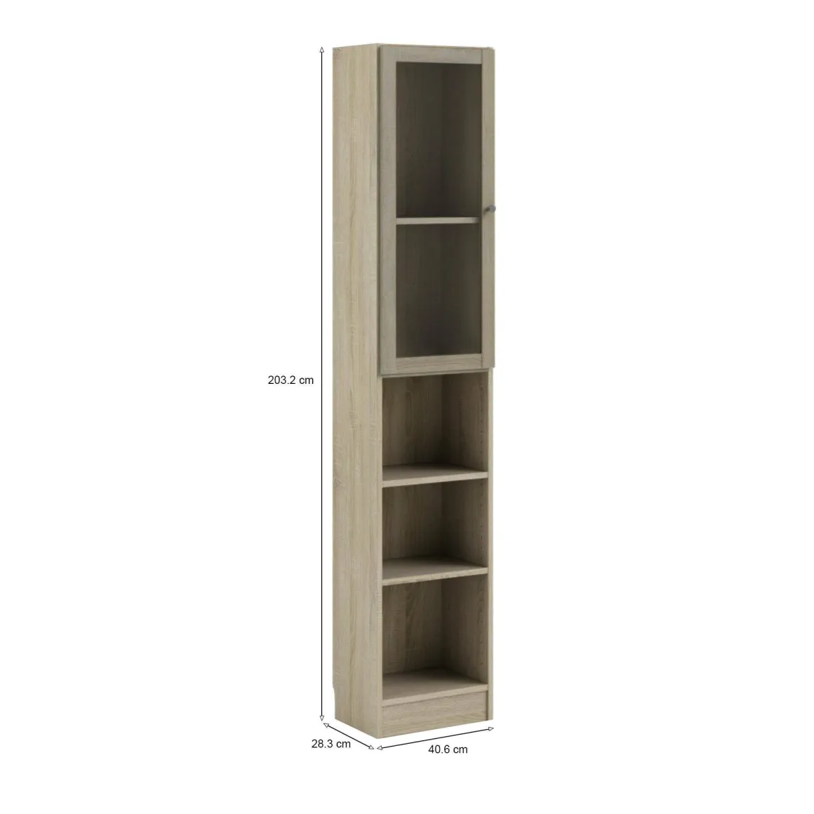 Libreria verticale quercia e bianca 40x203h cm - Greg
