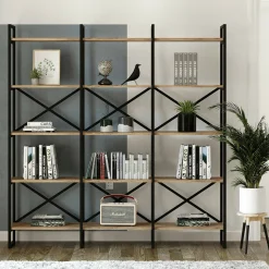 Librerie > Dmora Libreria verticale quercia 47x221h cm - Pabuk Marrone Quercia
