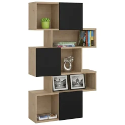 Libreria verticale rovere e nera 95x166h cm - Acetosella