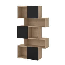 Libreria verticale rovere e nera 95x166h cm - Acetosella