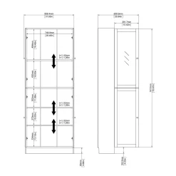 Libreria XXL bianca 79x203h cm - Bagaladi
