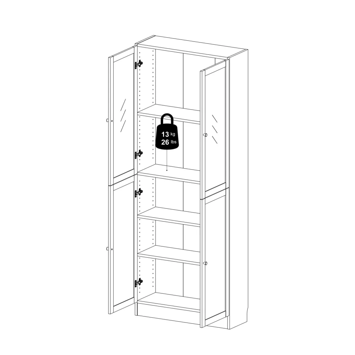 Libreria XXL bianca 79x203h cm - Bagaladi