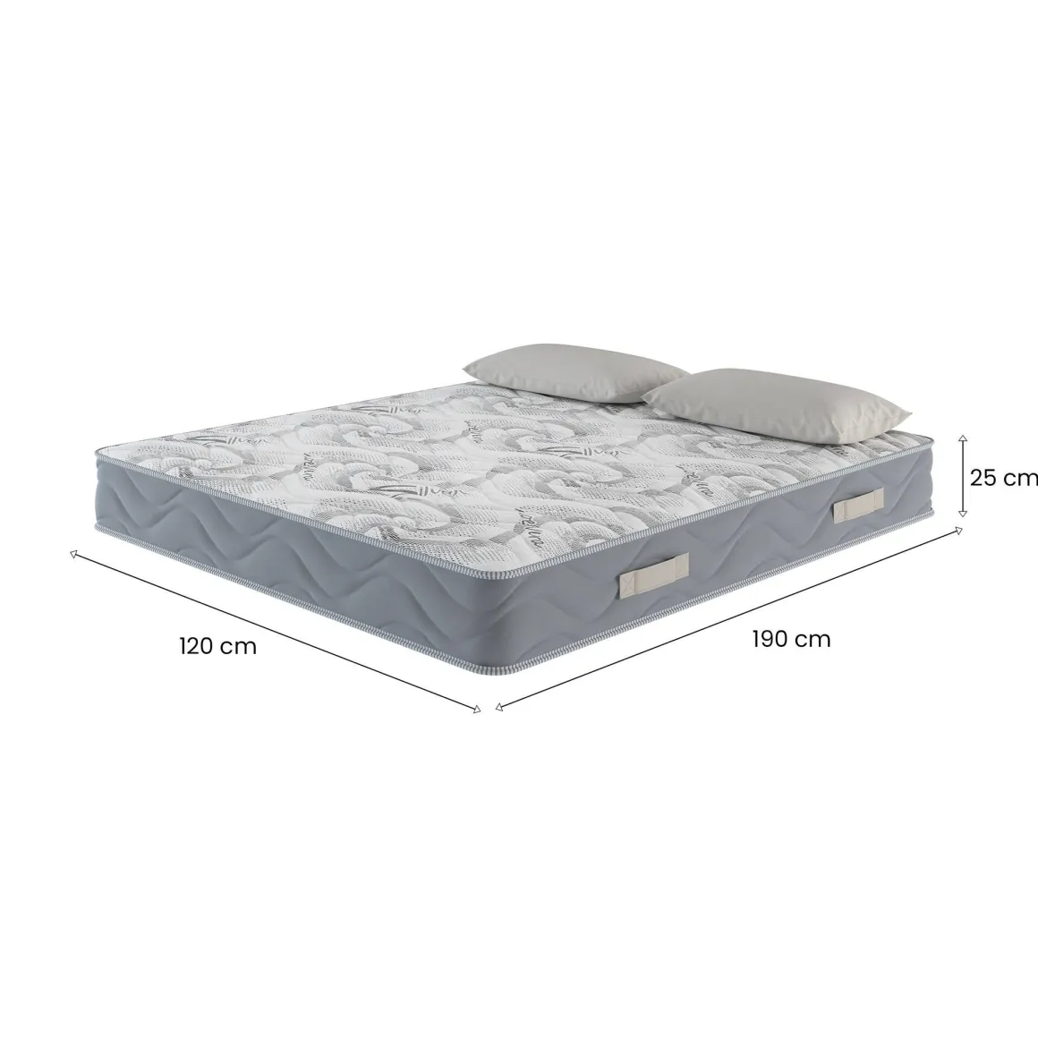 Materasso antiacaro piazza e mezza 120x190 in Memory Foam - Jin