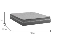 Materassi|Materassi Matrimoniali > Dmora Materasso comfort assoluto matrimoniale 160x190 in Memory Foam sfoderabile - Amomali Grigio
