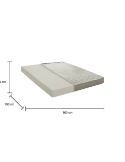 Materassi|Materassi Matrimoniali > Dmora Materasso comfort flessibile matrimoniale 160x190 in Memory Foam sfoderabile - Marcella Azzurro, Grigio