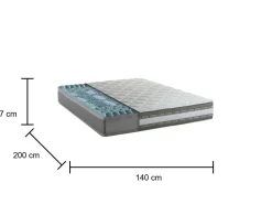 Materasso comfort per cervicale francese 140x200 in Memory Foam sfoderabile - Amega
