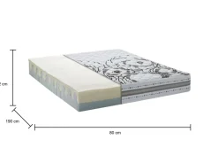 Materassi|Materassi Singoli > Dmora Materasso comfort stabile notturno singolo 80x190 in Memory Foam sfoderabile - Sermenza Grigio, Bianco