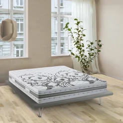 Materassi|Materassi Singoli > Dmora Materasso comfort stabile notturno singolo 80x190 in Memory Foam sfoderabile - Sermenza Grigio, Bianco