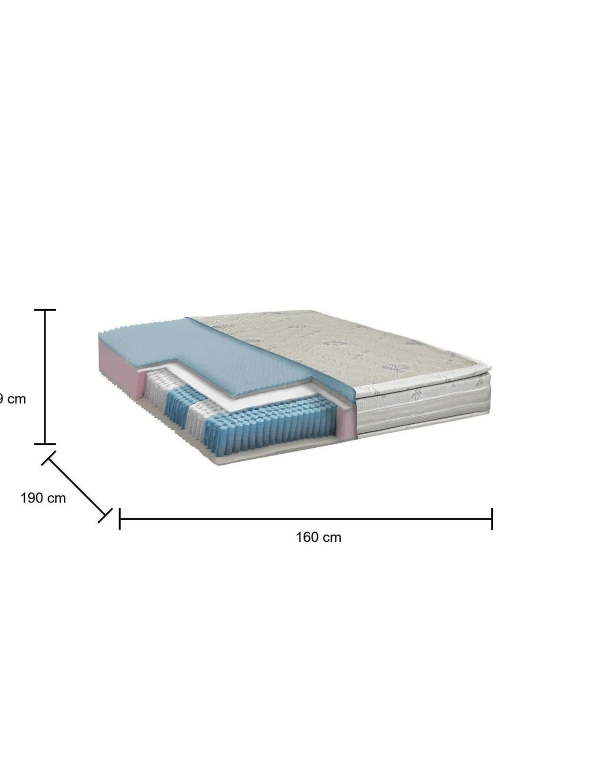 Materassi|Materassi Matrimoniali > Dmora Materasso comfort termico matrimoniale 160x190 in Memory Foam sfoderabile - Feliciana Grigio, Grigio