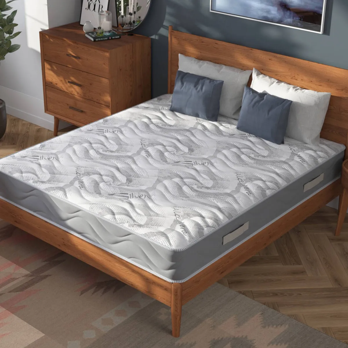 Materassi|Materassi Matrimoniali > Dmora Materasso equilibrio duraturo alla francese 140x190 in Memory Foam - North Bianco