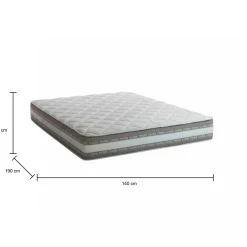 Materassi|Materassi Matrimoniali > Dmora Materasso flessibilità progressiva 1/2 piazza 140x190 in Memory Foam sfoderabile - Amos Bianco