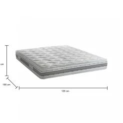 Materassi|Materassi Piazza E Mezza > Dmora Materasso indeformabile piazza e mezza 120x190 in Memory Foam sfoderabile - Avanti Bianco