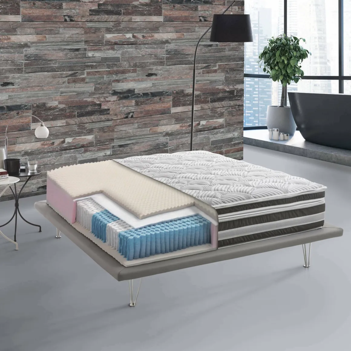 Materasso ipoallergenico piazza e mezza 120x190 in Memory Foam sfoderabile - Cesarina