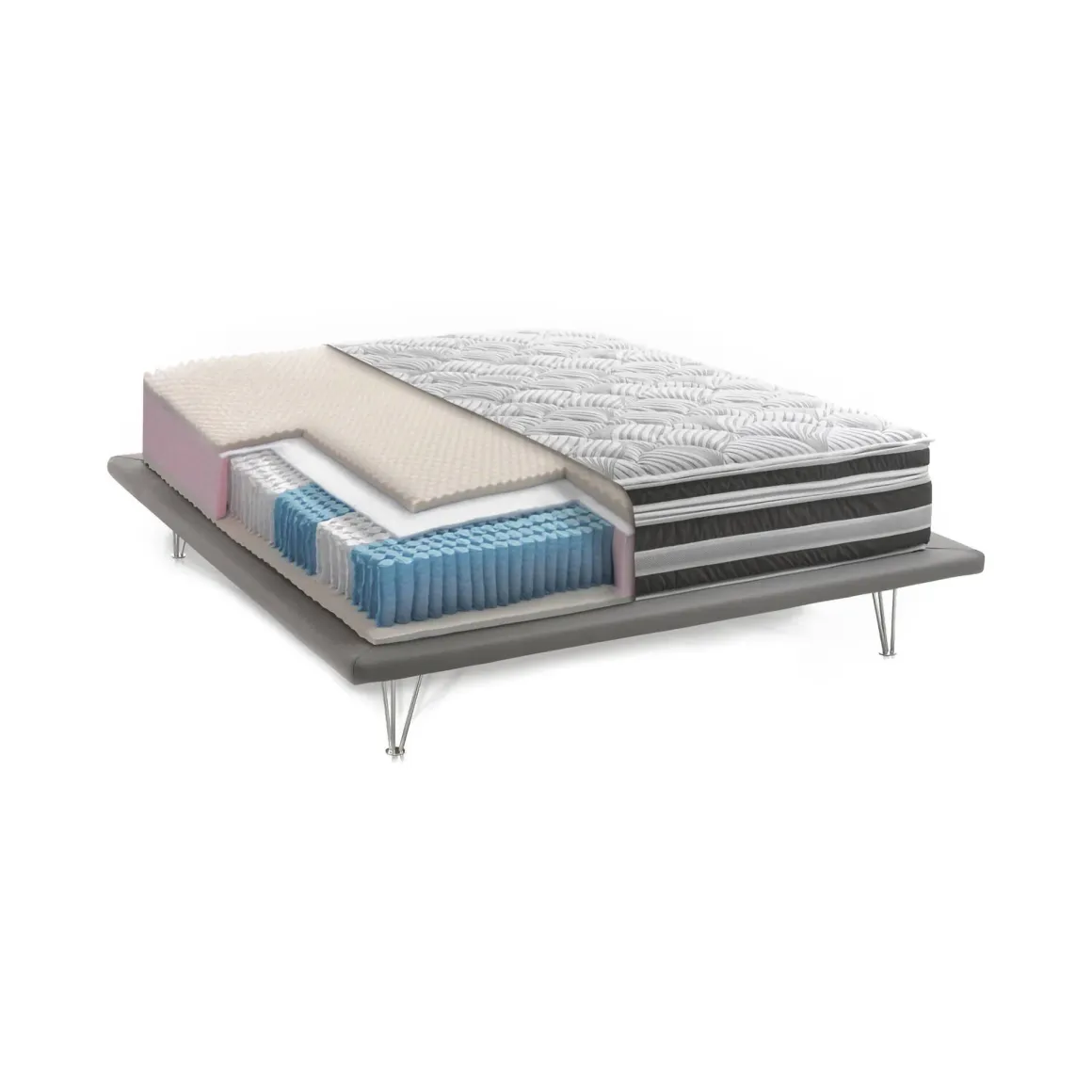Materasso ipoallergenico piazza e mezza 120x190 in Memory Foam sfoderabile - Cesarina