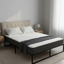 Materasso Matrimoniale Bianco Grigio Grado Rigidità Medio 190x140x22h cm, Misura Rete Compatibile 140x190 cm - Cipirello