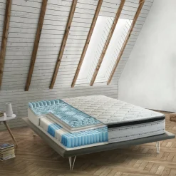 Materassi|Materassi Matrimoniali > Dmora Materasso piattaforma uniforme 1/2 piazza 140x200 in Memory Foam sfoderabile - Atir Bianco