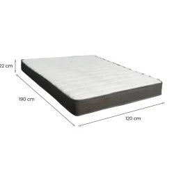 Materassi|Materassi Piazza E Mezza > Dmora Materasso Piazza e Mezza Bianco Grigio Grado Rigidità Medio 200x120x22h cm, Misura Rete Compatibile 120x200 cm - Lombarda Grigio, Bianco