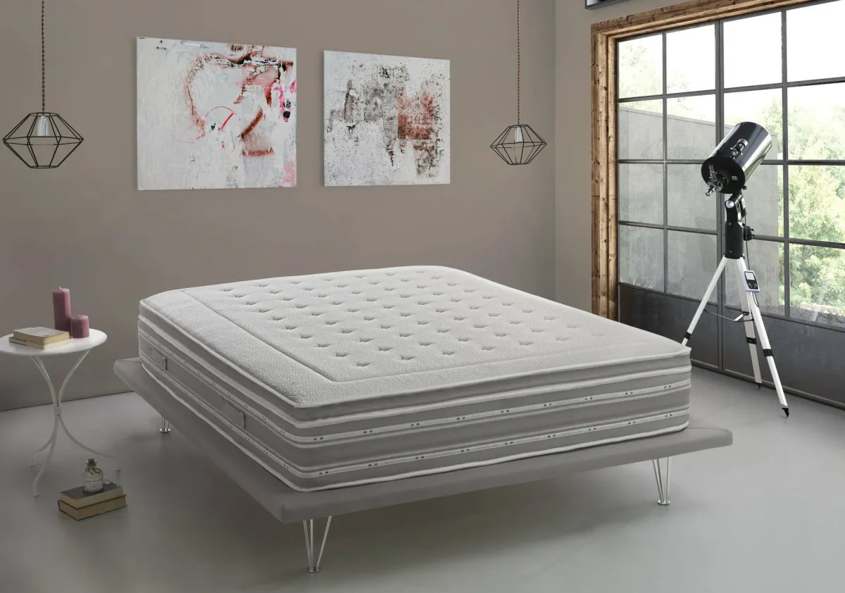 Materassi|Materassi Piazza E Mezza > Dmora Materasso relax progressivo piazza e mezza 120x190 in Memory Foam sfoderabile - Arguello Azzurro, Grigio