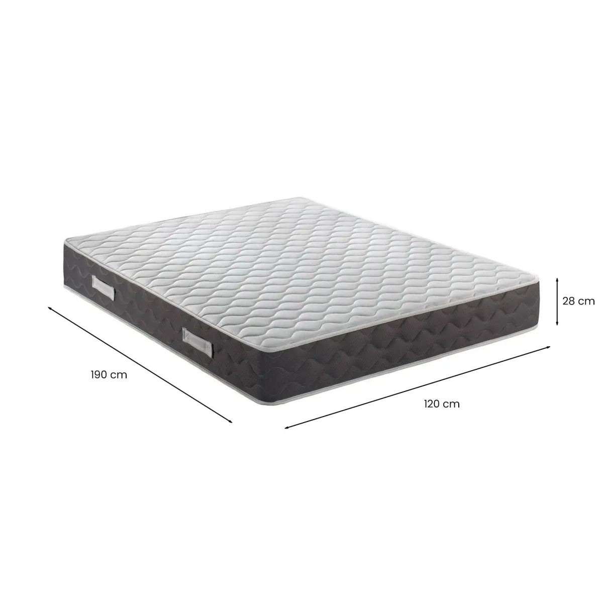 Materassi|Materassi Piazza E Mezza > Dmora Materasso rigido piazza e mezza 120x190 in Memory Foam - Sidney Bianco