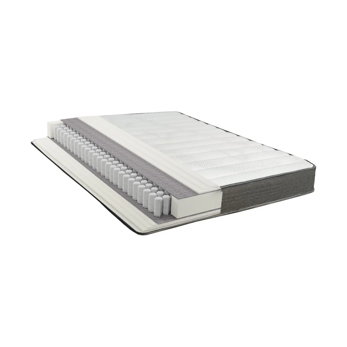 Materasso Singolo Bianco Grigio Grado Rigidità Medio 200x90x22h cm, Misura Rete Compatibile 90x200 cm - Venosa