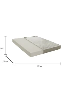 Materassi|Materassi Piazza E Mezza > Dmora Materasso stabile piazza e mezza 120x190 in Memory Foam sfoderabile - Any Azzurro, Grigio