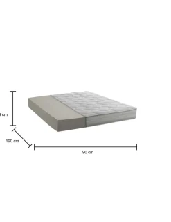 Materassi|Materassi Singoli > Dmora Materasso superficie confortevole singolo 90x190 in WaterFoam sfoderabile - Author Azzurro, Bianco