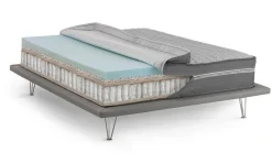 Materassi|Materassi Piazza E Mezza > Dmora Materasso traspirante piazza e mezza 120x190 in Memory Foam sfoderabile - Arial Grigio