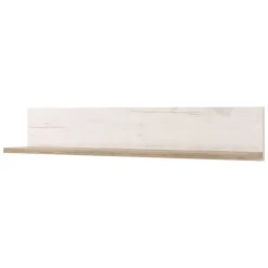 Mensola Bianco Anticato Marrone Rovere un Ripiano 120x19.5x22h cm, Portata Ripiani 5 - Picciano