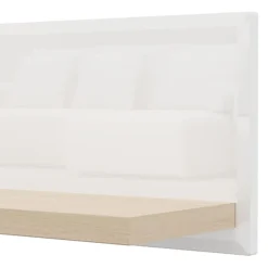 Mensole > Dmora Mensola Bianco Lucido Marrone Rovere un Ripiano Sfumatura Colore Struttura Lucido 138x20x20h cm, Sfumatura Colore Struttura Rovere - Kadalo Marrone Rovere, Bianco Lucido