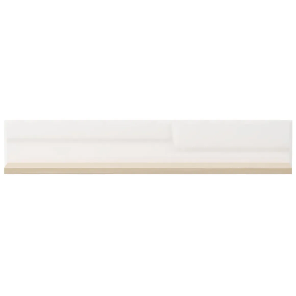Mensola Bianco Lucido Marrone Rovere un Ripiano Sfumatura Colore Struttura Lucido 128x20x24h cm, Sfumatura Colore Struttura Rovere - Livo