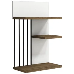 Mensole > Dmora Mensola Bianco Marrone Noce 3 Ripiani Colore Struttura Marrone 96x20x101h cm, Sfumatura Colore Struttura Noce - Erbe Marrone, Bianco Noce