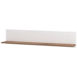 Mensole > Dmora Mensola Bianco Marrone Noce un Ripiano 120x19.5x24h cm, Portata Ripiani 5 - Bellini Marrone Noce, Bianco