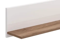 Mensole > Dmora Mensola Bianco Marrone Noce un Ripiano 120x19.5x24h cm, Portata Ripiani 5 - Bellini Marrone Noce, Bianco