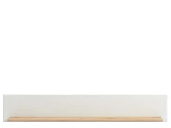 Mensole > Dmora Mensola Bianco Marrone Rovere un Ripiano Dettaglio Geometrico 146x19.5x24h cm, Portata Ripiani 5 - Suelli Marrone Rovere, Bianco