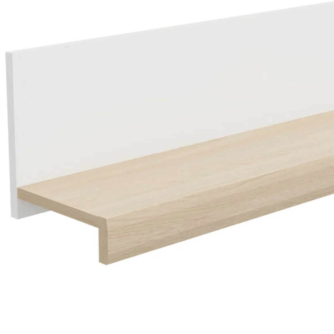 Mensola Bianco Marrone Rovere un Ripiano Sfumatura Colore Struttura Rovere 150x22x24h cm, Colore Struttura Marrone - Ollol
