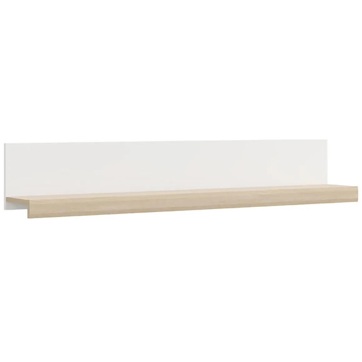 Mensola Bianco Marrone Rovere un Ripiano Sfumatura Colore Struttura Rovere 150x22x24h cm, Colore Struttura Marrone - Ollol